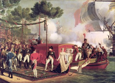 Napoleon I and Marie Louise Disembarking at Antwerp, 1810 by Louis Philippe Crepin